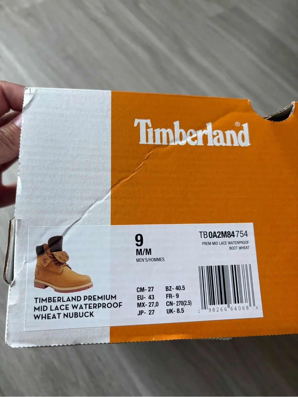 Timberland Premium mid lace Waterproof wheat nubuck size us 9 men